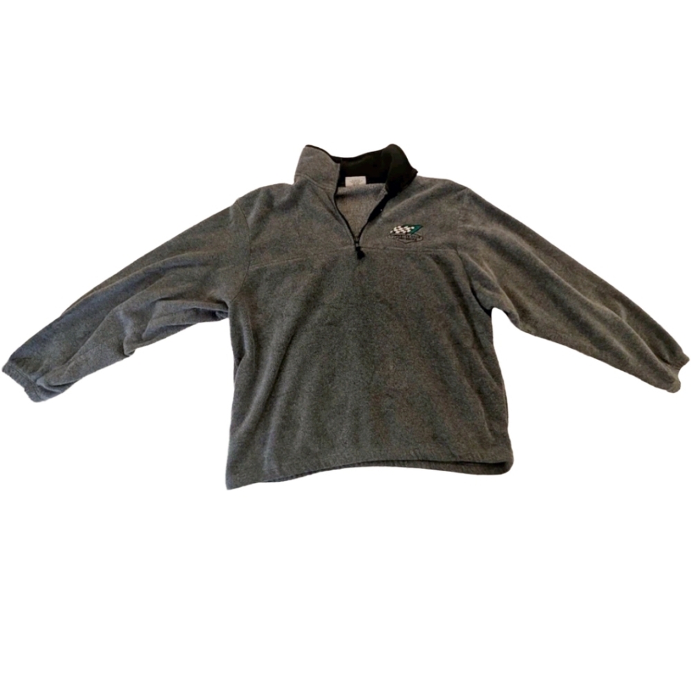 Corvette Club of Michigan Pullover Fleece‎ 1/4 Zip XL Racing Classic Cars Gray